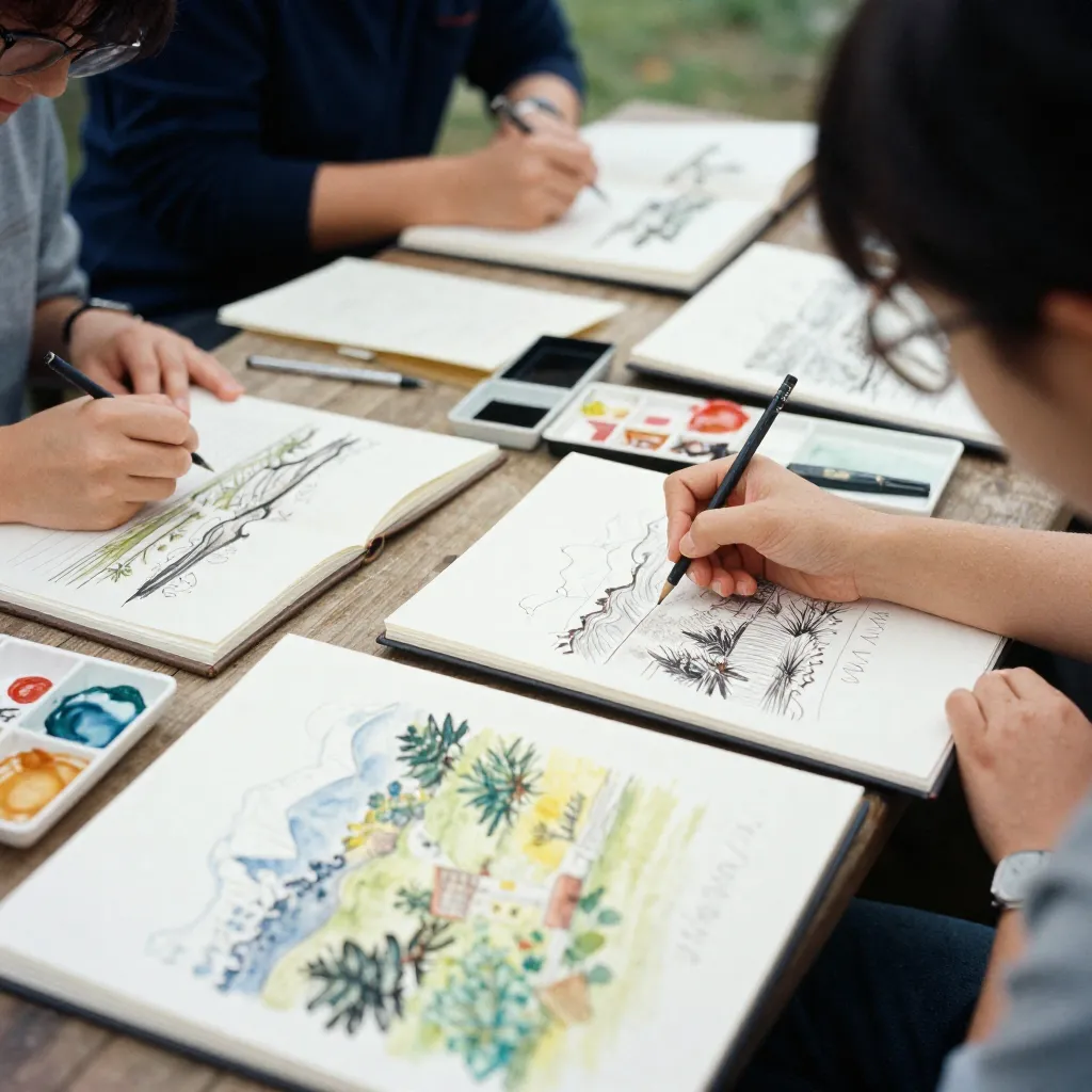 Morning sketching session