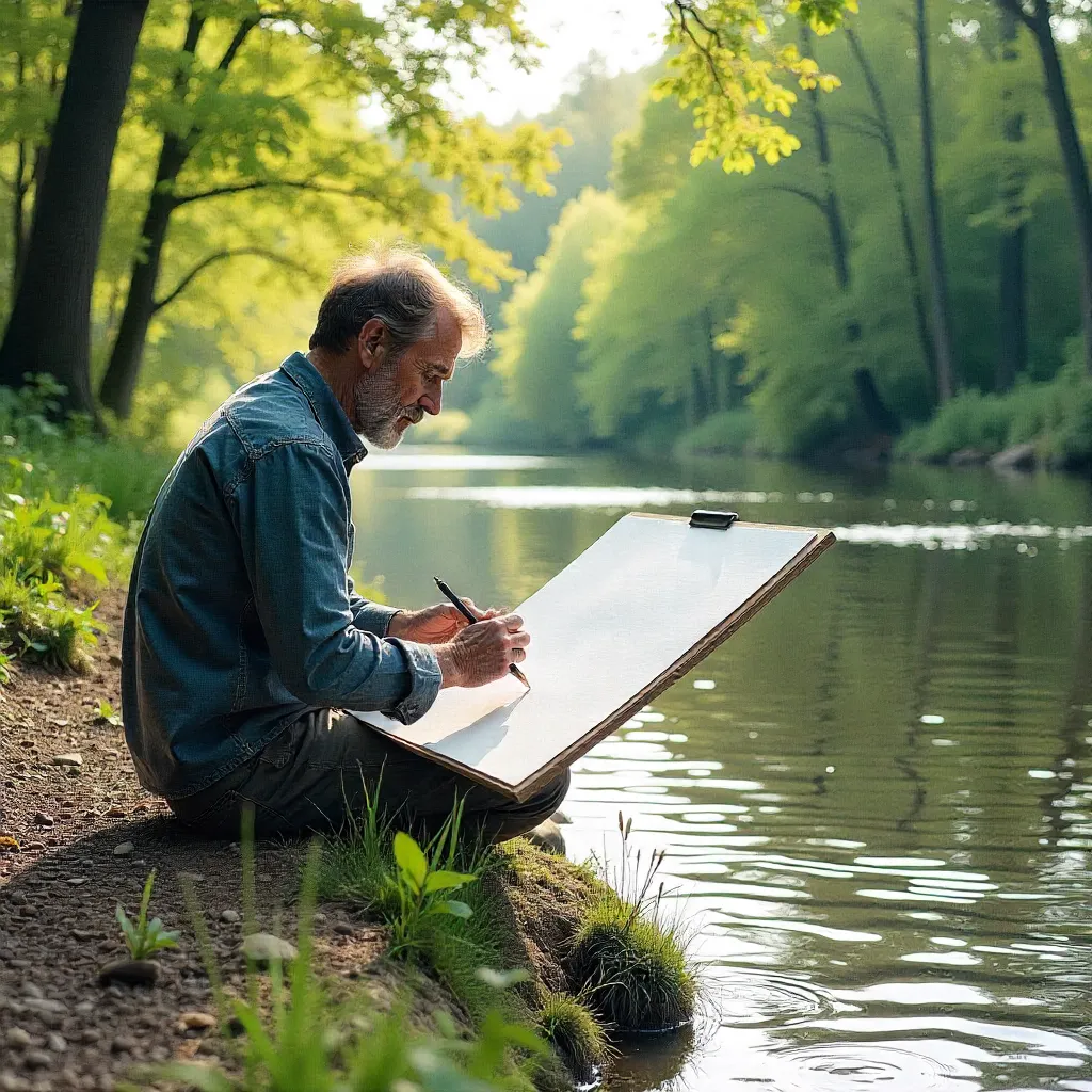 Sketch study of natural landscape