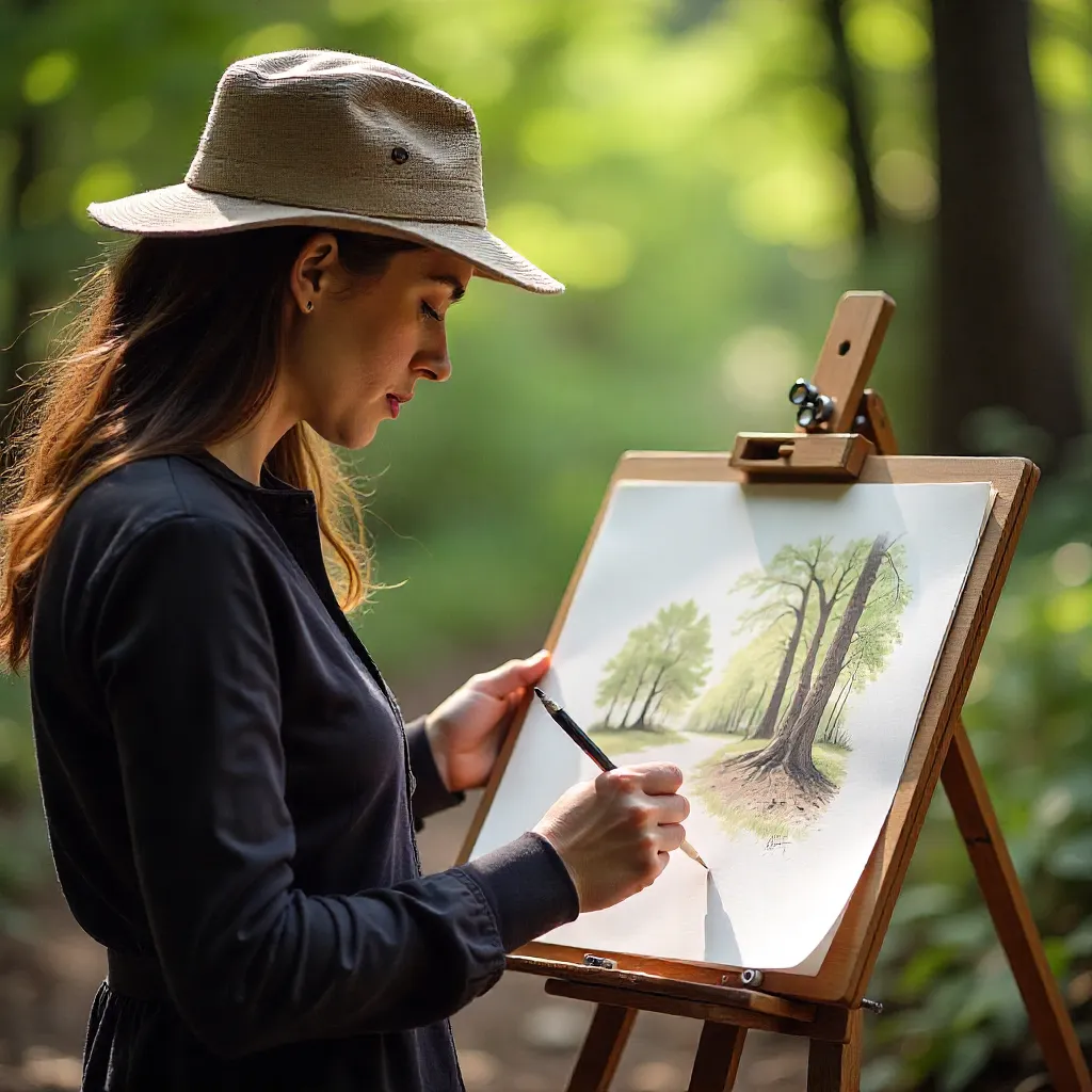 Outdoor sketching observation